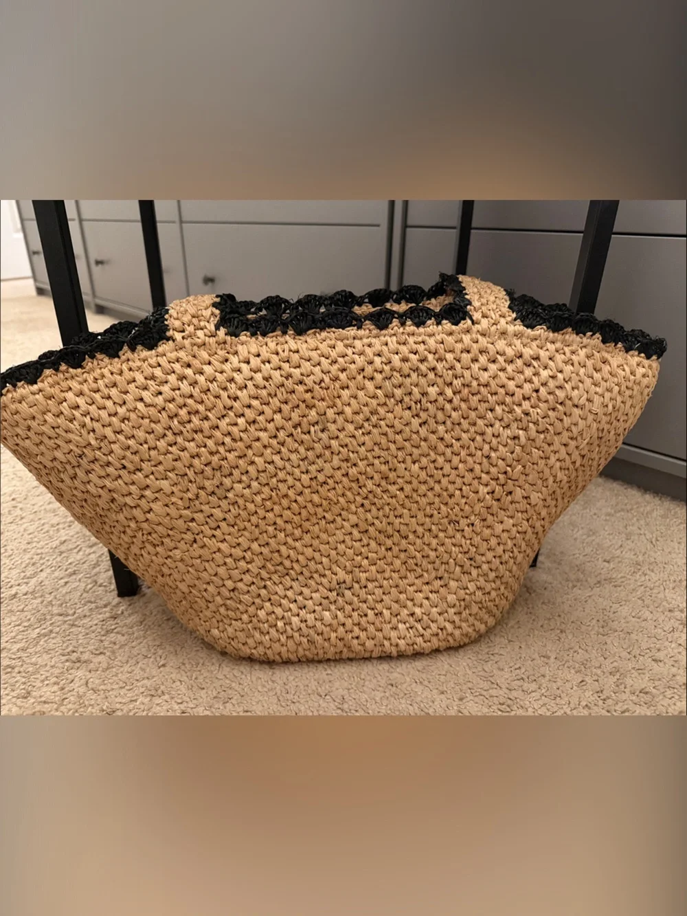 Kate Spade x Target Raffia Bow Tote Natural Black Limited Edition